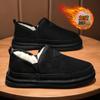 Zapatos de Algodón para Hombre, Zapatos de Tela del Viejo Pekín, Zapatos Cálidos de Invierno para Hombre con Forro de Felpa, Zapatos de Papá, Mocasines Antideslizantes sin Cordones para Personas Mayores