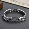 Estilo Artístico Yu Hong Artesanía de Alta Gama Patrón de Hierba Tang Pulsera Punk Personalizada para Hombre Estilo Retro Europeo y Americano Pulsera Hip-Hop