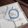 Pulsera de Ágata Calcedonia Natural color Aguamarina con Cierre de Paz para Mujer, Simple Estilo Nuevo Chino Bolsa de la Suerte Regalo, Directo de Fábrica