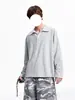 Camisa polo de manga larga a rayas estilo americano de dos piezas falsas para hombre, adecuada para primavera y otoño, casual, moderna, con un look sofisticado y elegante