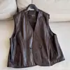 2026 Capa Superior Piel de Oveja Guapo Estilo Western Chaleco de Piel de Oveja Aceitoso Chaleco Chaqueta para Mujer Venta al por Mayor H16EMJ2612
