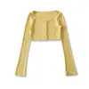 Atacado de Roupas Femininas Transfronteiriças Estilo Europeu e Americano Cardigan de Tricô com Gola Redonda e Botões Verão 2026 Novo Cardigan de Tricô de Manga Longa