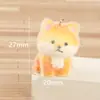 Figurita de Perrito Lindo Flocado de Resina 3D Accesorio DIY Adorno Creativo para Coche Escritorio Muñeco