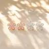 Venta Caliente Transfronteriza Moda Aretes de Flor de Circonia de Cinco Pétalos Temperamento Pequeños Exquisitos Arete Conjunto de Aretes de Moda para Mujeres