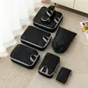 Set de cinco piezas de malla de bolsas de almacenamiento de viaje compresibles, organizador de equipaje, bolsa portátil para empacar ropa para viajes de negocios y viajes