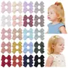 Venta Caliente en Amazon Tela de Color Sólido Pinza para el Cabello con Lazo Infantil Pinza Lateral No Dañina para Bebé Accesorios para el Cabello 3690