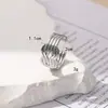 Anillo Abierto de Acero de Titanio para Mujer, Estilo Retro Francés, Celebridad de Internet, Estilo Ins, Elegante, Diseño de Nicho, Tendencia Irregular, No se Desvanece