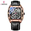 Novo relógio masculino estilo executivo cool Chenxi, formato de barril com calendário, luminoso, à prova d'água, relógio de quartzo para transmissão ao vivo transfronteiriça