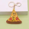 Llavero de cuero de moda de hamburguesa y papas fritas, accesorio de bolso de alta gama, llavero lindo y versátil, regalo pequeño
