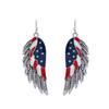 Pendientes de Carnaval Fiesta del Día de la Independencia Transfronteriza Pendientes de Tuerca Bandera de Franjas Estrella Americana Diamante Vintage Pendientes de Goteo de Aceite Accesorios Mujer