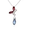 Colar com Pingente Borboleta de Cristal Shijia Versátil Clássico Joia Design Personalizado Moderno Luxo Leve Alta Qualidade Corrente para Clavícula