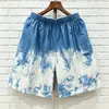 Vestido familiar de manga corta azul y blanca con cuello redondo, estilo étnico de Yunnan, hecho a mano, de algodón y lino, para parejas, cómodo para viajes y tiro.