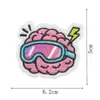 Parche Bordado de Cerebro Creativo Parche Genial Divertido con Patrón de Cerebro para Ropa Bolsas Pegatina Decorativa DIY Termoadhesivo
