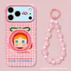 Adecuado para funda de teléfono Apple 17 Pro Max, soporte de muñeca llorando cerezas para iPhone 15, 14 funda protectora de silicona linda 16
