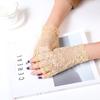 Verano Guantes Cortos de Encaje para Mujer Medio Dedo Encaje Protección Solar Sin Dedos Ceremonial Boda Decorativos Fabricante Venta al por Mayor