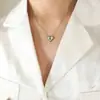 Drama coreano com o mesmo estilo guardião doce coração de renda em forma de coração pingente de concha de strass suave e adorável colar joia de aço titânio transfronteiriça