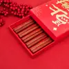 Palillos de Año Nuevo Palillos de Madera para Alitas de Pollo Caja de Regalo 10 Pares Caja de Regalo de Sándalo Rojo Embalaje Año del Caballo Palillos de Madera Sin Pintura Sin Cera