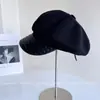 Boina Newsboy Vintage de Tweed com Retalhos e Aba de Couro PU para Mulheres, Boné de Baseball Quente para Outono e Inverno, Boina Octogonal Versátil da Moda Britânica