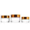 Frasco de Creme Vidro Transparente Frasco Cosmético para Cuidados com a Pele Frasco Amostra de Creme Facial com Tampa Frasco Vazio para Creme de Olhos Óleo Essencial
