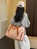 Bolsa de mano tipo tote para pareja, estilo coreano, con bloques de color, expandible, adecuada para viajes cortos, viajes y estudiantes que regresan a la escuela, con un compartimento separado para zapatos