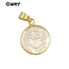 WT-JP374 Mini Compacto Diseño de Corazón Tallado Blanco Reflectante Concha Colgante Pequeño diy Accesorios de Joyería Hechos a Mano