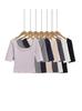 2480-25 Verano Estilo Coreano Cuello Cuadrado Profundo Ajustada Combinable Básica Spice Girls Hombro Camiseta Adelgazante Manga Media Base