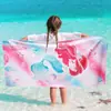 Toalla de playa para niñas con temática de sirena transfronteriza, toalla decorativa de baño para natación, toalla deportiva de microfibra, directo del fabricante