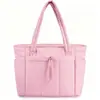 Bolso Tote Ligero Acolchado de Plumas Estilo Otoño/Invierno Almacenamiento Multibolsillo Bolso para el Trabajo Puede Caber Laptop Hombro Único