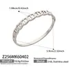 Conjunto de Pulsera con Broche en Forma de Anillo Incrustado con Circonita Geométrica Estilo Europeo y Americano, Chapado en Oro PVD, Conserva el Color, Joyería Sencilla y de Alta Calidad