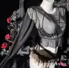 Original de Da Niu Fan: "Cola de Gorrión Noche Oscura" conjunto de lencería sexy con aros, push-up, diseño sin entrepierna que no requiere quitarse, seductor y atractivo