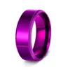 Venda Quente Transfronteiriça Amazon Moda Personalizada Titânio Roxo Aço Nove Anéis Fogo Roxo Anéis de Casal Anéis de Joia