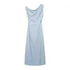 Ins Transfronterizo Europeo y Americano 2026 Nueva Moda Elegante para Mujer al por Mayor Elegante Color Sólido Cuello Asimétrico Hombros Descubiertos Vestido Ajustado