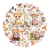 Sourcing Direto Transfronteiriço 50 Folhas Adesivos Decorativos de Animais Fofos e Flores Desenho Animado Caderno Diário Adesivos para Mala