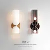 Lâmpada de Parede Decorativa Dupla de Vidro Nórdica para Parede de Fundo de TV de Sala de Estar e Quarto Lâmpada de Parede Decorativa Dupla de Vidro Nórdica Lâmpada de Arte Moderna Simples