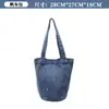 Bolsa de Lona Estilo Coreano com Bordado Personalizado, Bolsa Saco Jeans, Nova Bolsa de Mão Casual, Bolsa de Ombro, Bolsa Ecológica Personalizada para o Dia a Dia
