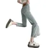 Jeans reto plus size para mulheres, novo modelo para o início da primavera de 2026, tamanho grande 100kg, cintura alta, jeans de alta elasticidade