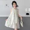 Vestido de Estilo Chino para Niñas Verano 2026 Modelo Nuevo Vestido Hanfu Infantil para Niños Mayores Atuendo de Verano Nuevo Vestido Qipao de Estilo Chino