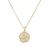 Colgante de collar de trébol de cuatro hojas transfronterizo, estilo dulce y simple, joyería elegante tipo princesa socialité con forma giratoria, venta directa del fabricante