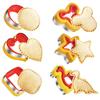 Molde cortador de sándwich de dibujos animados de acero inoxidable dinosaurio pan sándwich molde sándwich cortador sellador de tostadas de bolsillo con forma de corazón
