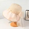 Novo Chapéu da Moda para Mulheres, Chapéu de Pescador com Aba Larga para Protetor Solar com Laço de Rede, Chapéu de Sol Respirável para Proteção Solar de Verão