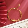 Pulsera de Oro Arena Vietnamita Lujo Ligero Doble Capa Hello Kitty Kitty Kitty Pulsera para Mujer Chapada en Cobre Dorado Joyería sin Decoloración de Larga Duración