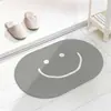 Tapete de Chão com Expressão Fofa e Simples, Tapete de Terra de Diatomáceas para Entrada de Banheiro, Tapete de Chão Absorvente de Água Antiderrapante para Banheiro e Sala de Estar