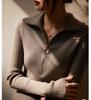 Top de punto con media cremallera para mujer otoño e invierno Nuevo Elegante sencillo moda casual para ir al trabajo adelgazante top básico comercio exterior