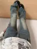 Jeans elásticos de talla grande estilo retro americano para mujer, Otoño, Talla grande, Adelgazantes, Cintura alta, Pierna recta, Acampanados