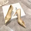 Modelo Nuevo 2026 Tacones de Aguja Negros de Punta Fina para Mujer con Lazo, Elegante Diseño de Boca Baja, Cómodos para el Trayecto, No Cansan los Pies