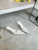 Estilo Coreano Renda Sexy Bico Fino Slip-on Meia Chinelos Feminino Verão 2026 Novo Estilo Para Usar Fora Salto Fino Sandálias de Um Passo