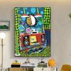 Pinturas Decorativas para Colgar en la Sala de Estar, Dormitorio, Comedor; Pinturas de Entrada Texturizadas; Arte de Pared Artístico; Tapa de Caja Eléctrica; Escena de Café