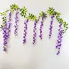 Decoração de Trepadeira Artificial de Flores de Glicínia, Planta de Cordão de Trepadeira Artificial de Plástico para Cobrir Tubos de Ar Condicionado