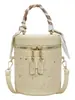 Bolsa balde de seda chique estilo ins de moda de nicho para mulheres, versão coreana de verão 2026, bolsa de ombro e transversal casual de alta qualidade