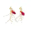 Nuevo tocado de novia para ceremonias de brindis, vestido de novia rojo, pasadores para el cabello, atuendo de boda estilo chino, accesorios florales para el cabello